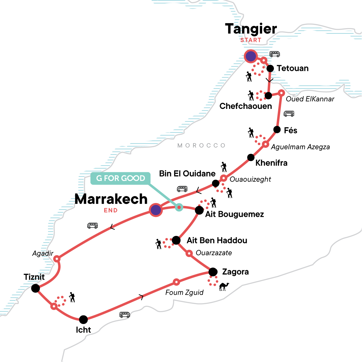 Highlights of Morocco Map