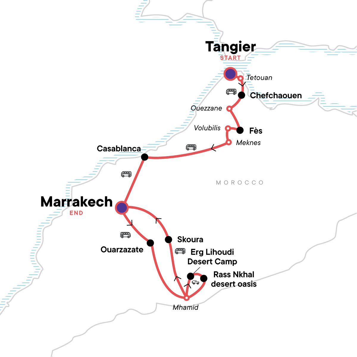 Journeys Morocco Map